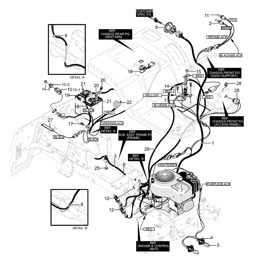 Electrical Assembly Diagram and Parts List for 40370X50C 2001 Briggs and Stratton Lawn Tractor